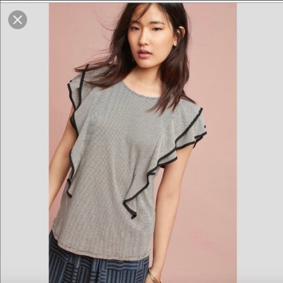 Anthropologie Tops - Anthropologie Estee Ruffled Top NWT MP Blouse New